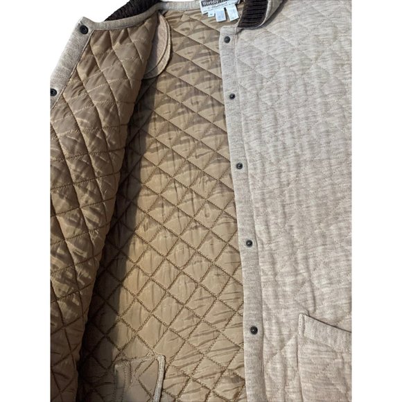 Worldly Things By Styltricot Women's Medium Tan Quilted Coat 100% Wool Italy - Picture 5 of 5